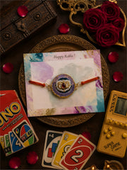 Padma Jadau Brooch Rakhi (Prepaid only)