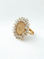 Indus Coin Pearl Ring