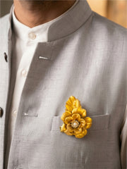 24K Gold Plated Rose Brooch Rakhi (Prepaid Only)