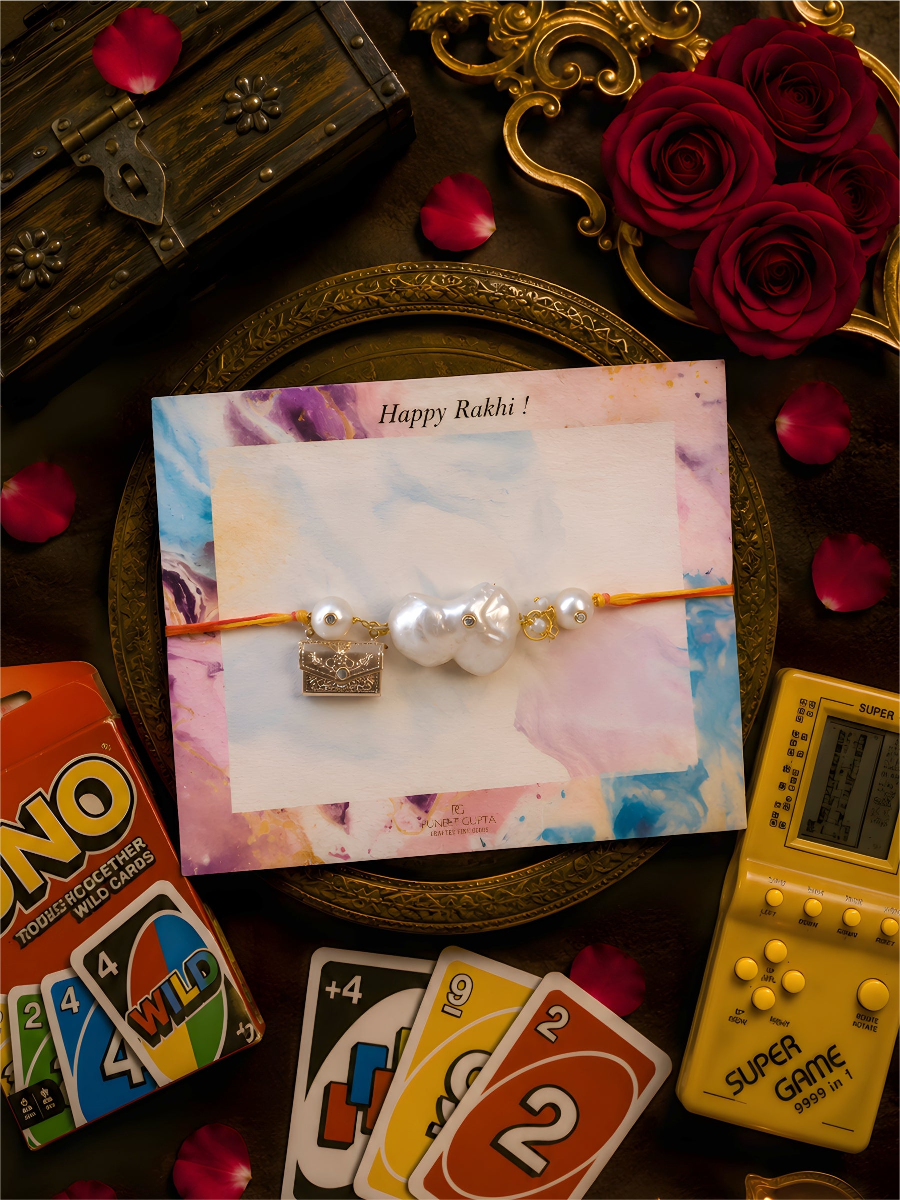 Message Envelope Baroque Pearl Rakhi (Prepaid only)