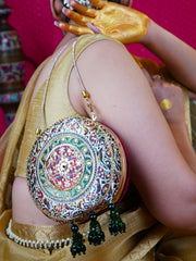 Ratan Roop Embroidered Festive Clutch Maroon Satin Minaudière