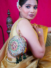 Ratan Roop Embroidered Festive Clutch Maroon Satin Minaudière