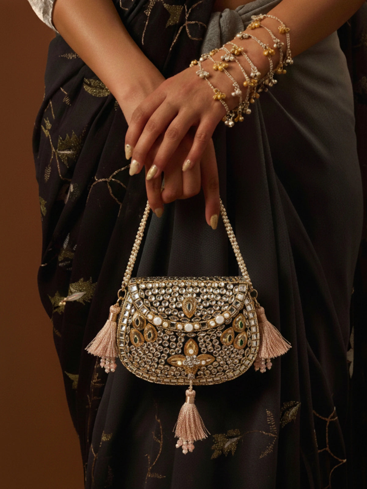 Champagne Noor Jewel Bag