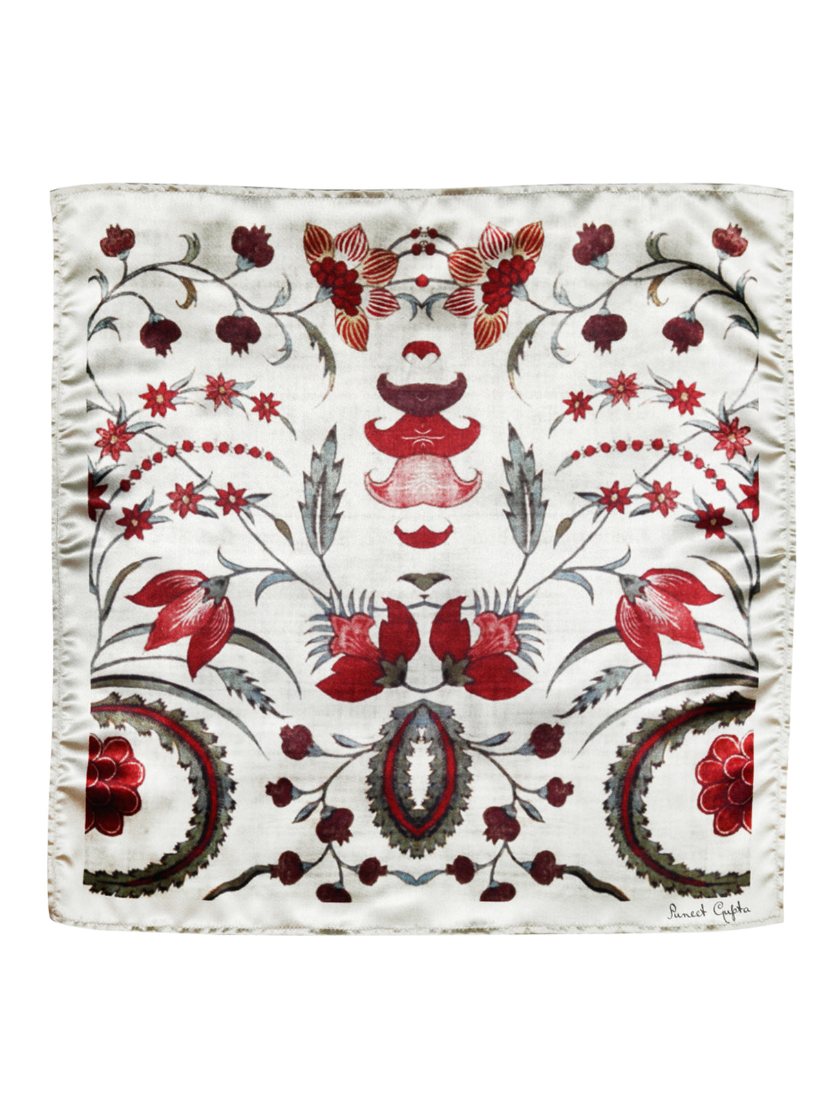 Crimson Heritage Bloom Pocket Square