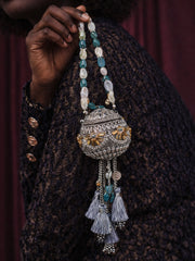 Silver Bindu Orb Potli