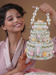 Cake White Beads Minaudière