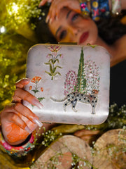 Indian Forest Clutch Light Pink Satin Minaudière