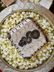 Phool Raat Embroidered Festive Clutch Cream Satin Minaudière