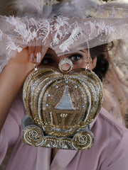 Misha Momin Wearning Carriage Gold Beads & Zardozi Minaudière