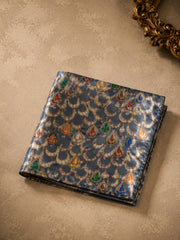Embroidered Jadau Black Pocket Square