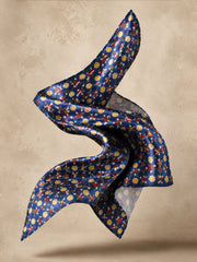 Indigo Jewel Lattice Pocket Square