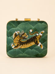 KANIZ SAYED Wearing Ginza Tiger Clutch