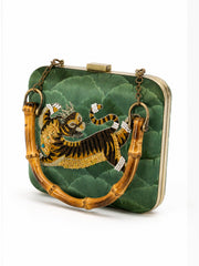 KANIZ SAYED Wearing Ginza Tiger Clutch