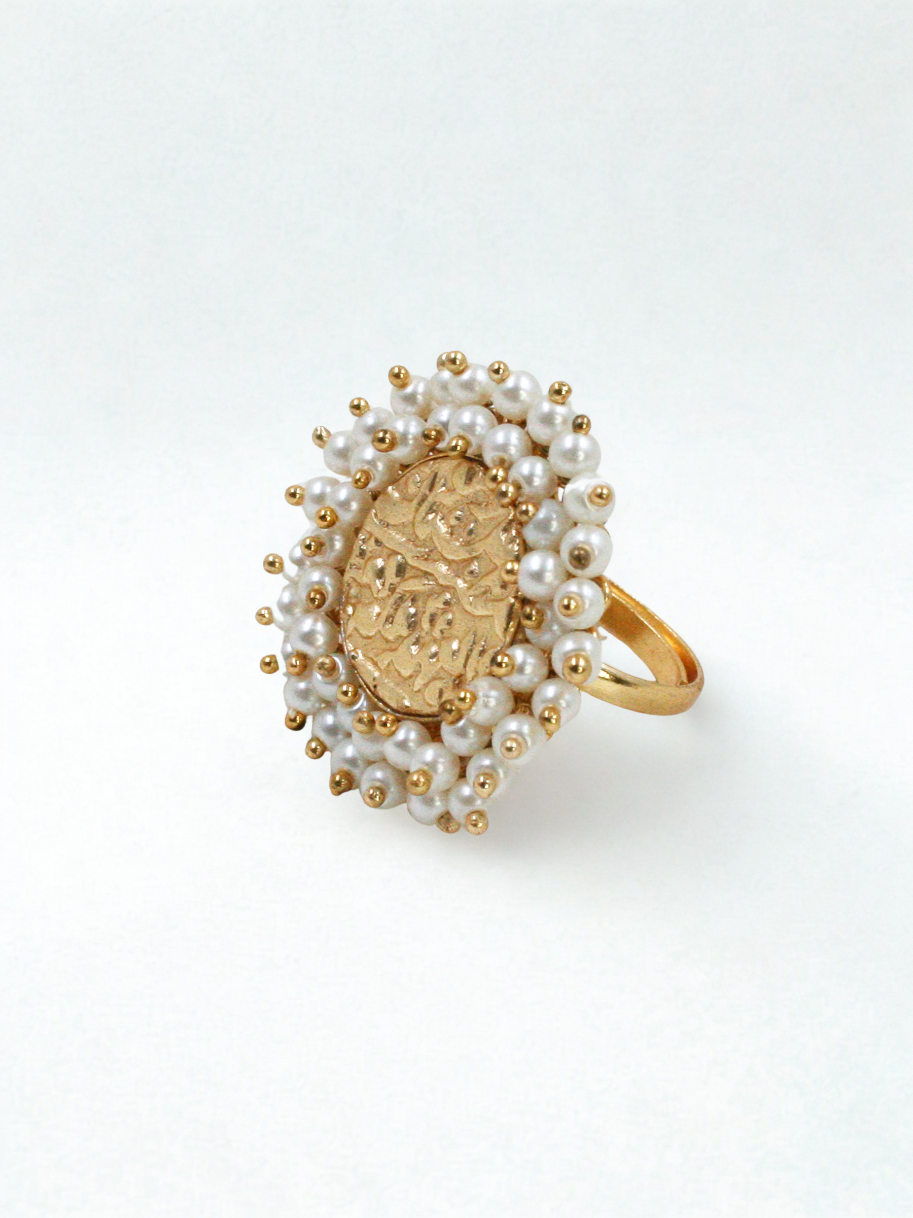 Indus Coin Pearl Ring