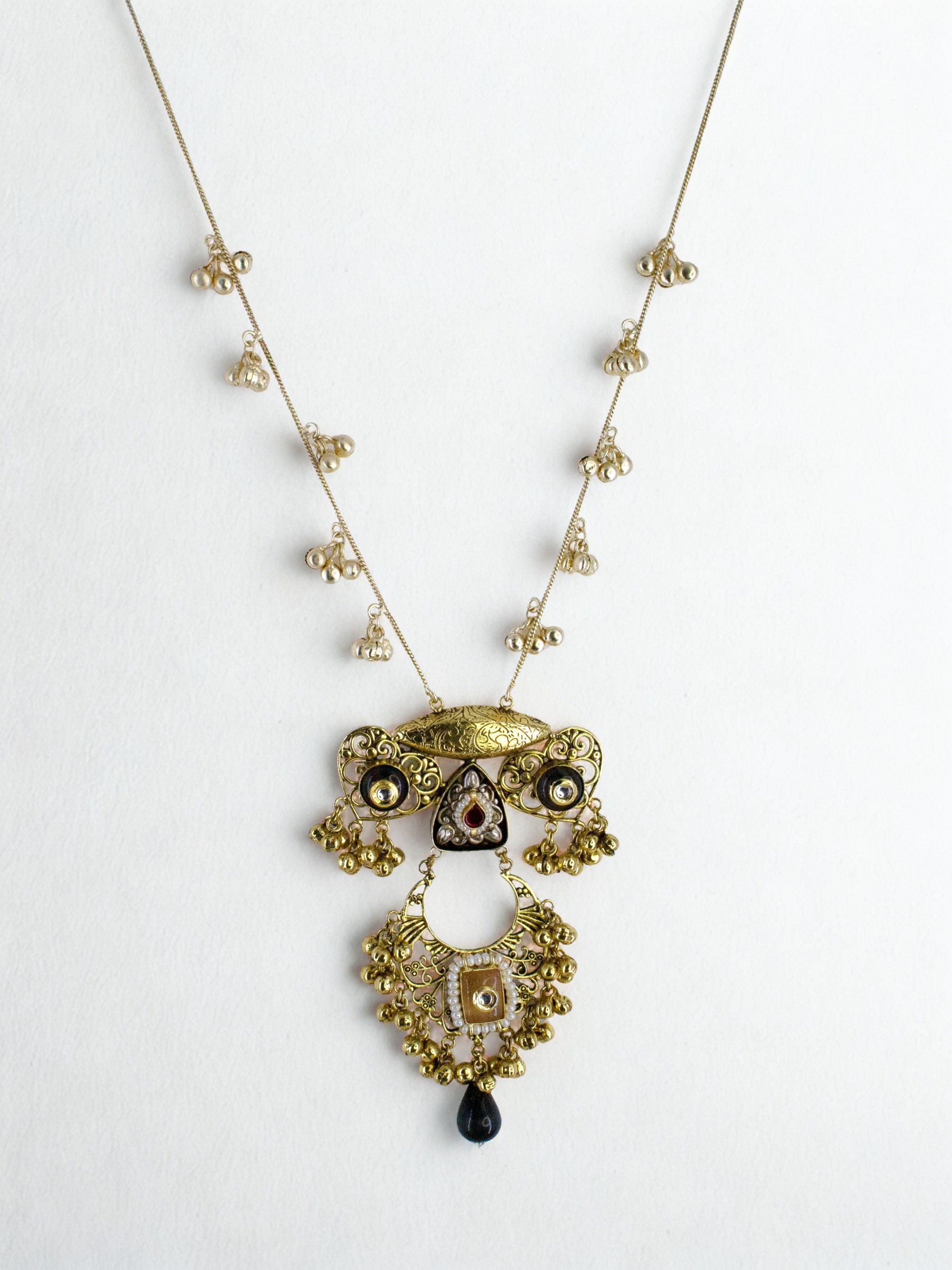 Afsana Chandbali gungroo Necklace