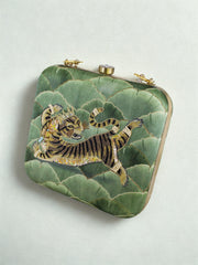 KANIZ SAYED Wearing Ginza Tiger Clutch