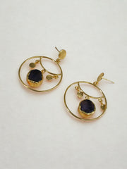 Amethyst Aurea Disc Earrings