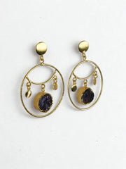 Amethyst Aurea Disc Earrings