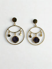 Amethyst Aurea Disc Earrings
