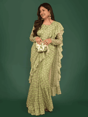 ISHITA DUTTA Wearing Tropical Parakeet Clutch