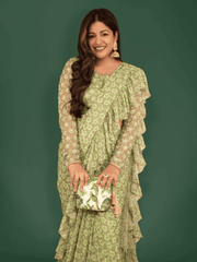 ISHITA DUTTA Wearing Tropical Parakeet Clutch