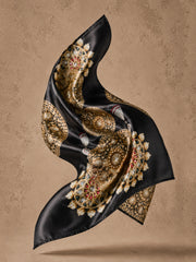 Imperial Medallion Noir Pocket Square