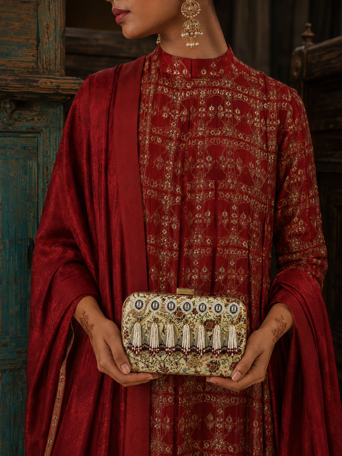 Padma Beaded Embroidered Clutch