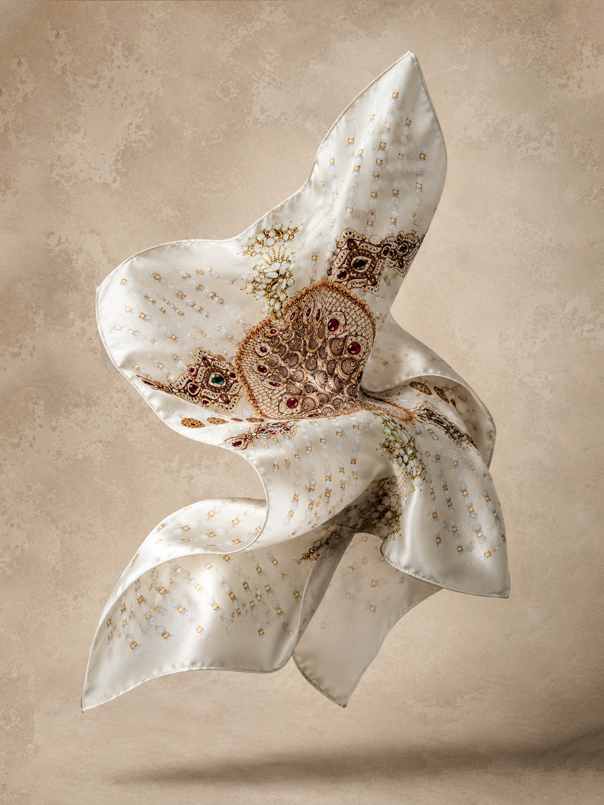 Ivory Jewel Opulence Pocket Square