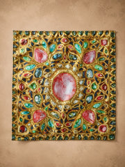 Embroidered Vintage Jadau Pocket Square