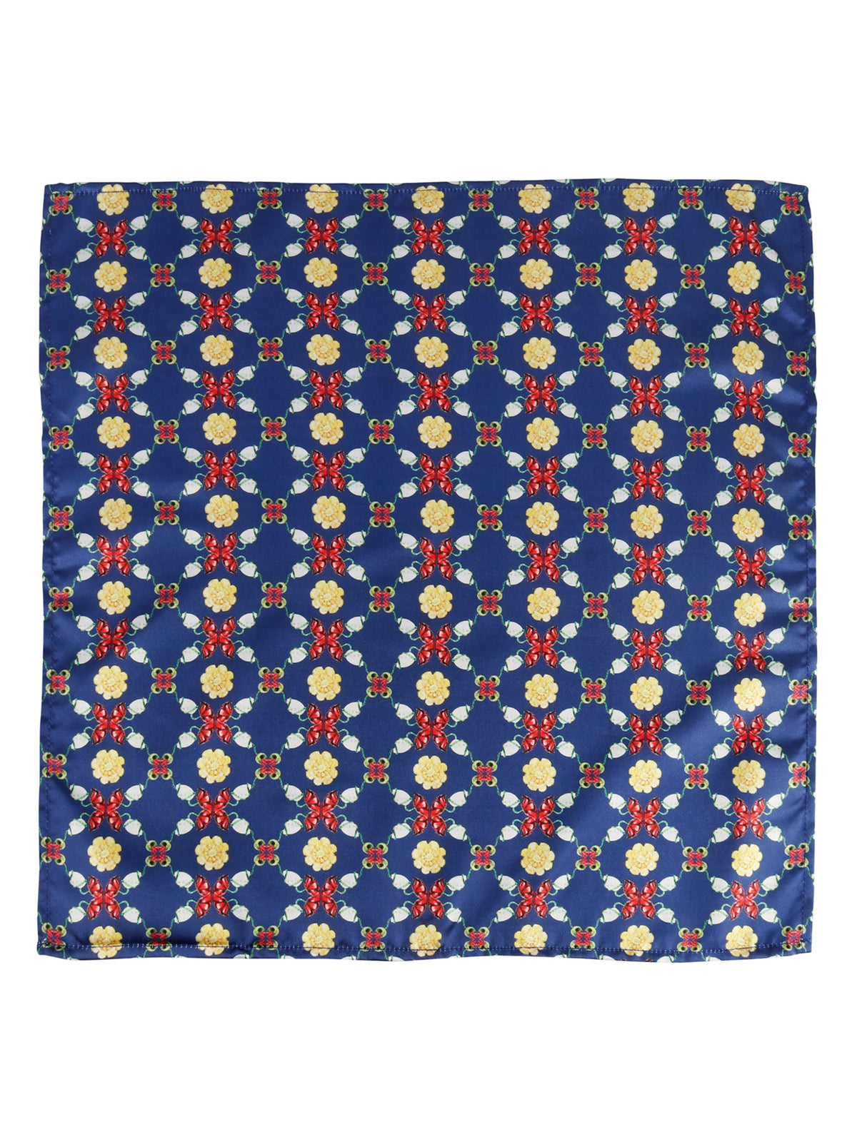 Indigo Jewel Lattice Pocket Square