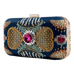 JANINA GAVANKAR | American Actress Wearing Ultramarine Royale Clutch Bag