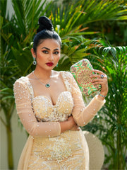 NADIA SHAHRIL MENON Wearing Ultramarine Royale Clutch Bag