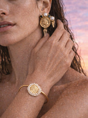 Heritage Pearl Medallion Bangle