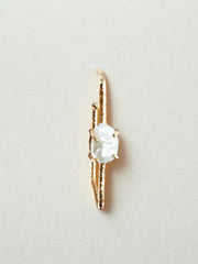 Sculpted Frame Pearl Hoops