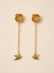 Rosefall Bird Drop Earrings