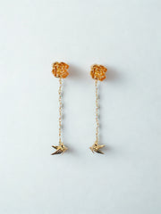 Rosefall Bird Drop Earrings