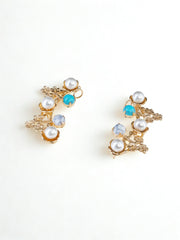 Ocean Vine Pearl Ear Climbers