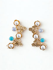 Ocean Vine Pearl Ear Climbers