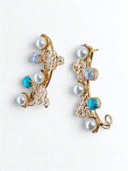 Ocean Vine Pearl Ear Climbers
