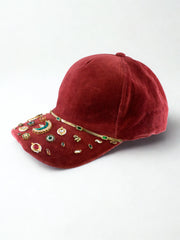 Imperial Crimson Velvet Cap