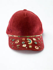 Imperial Crimson Velvet Cap