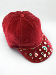 Imperial Crimson Velvet Cap