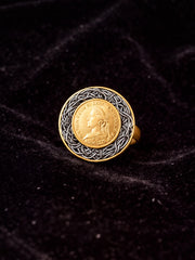 Woven Crest Coin Ring