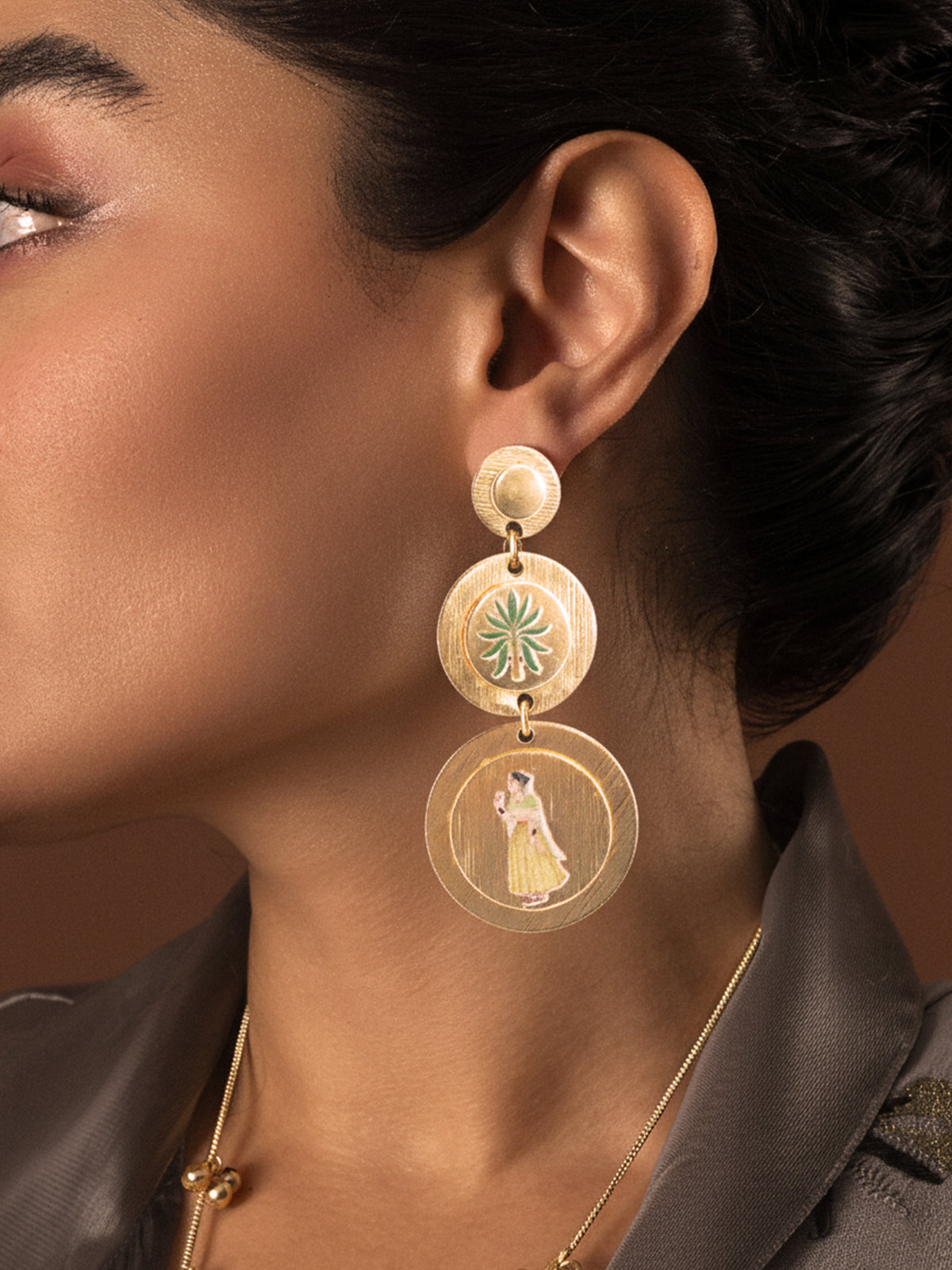 Gilded Miniature Disco Earrings