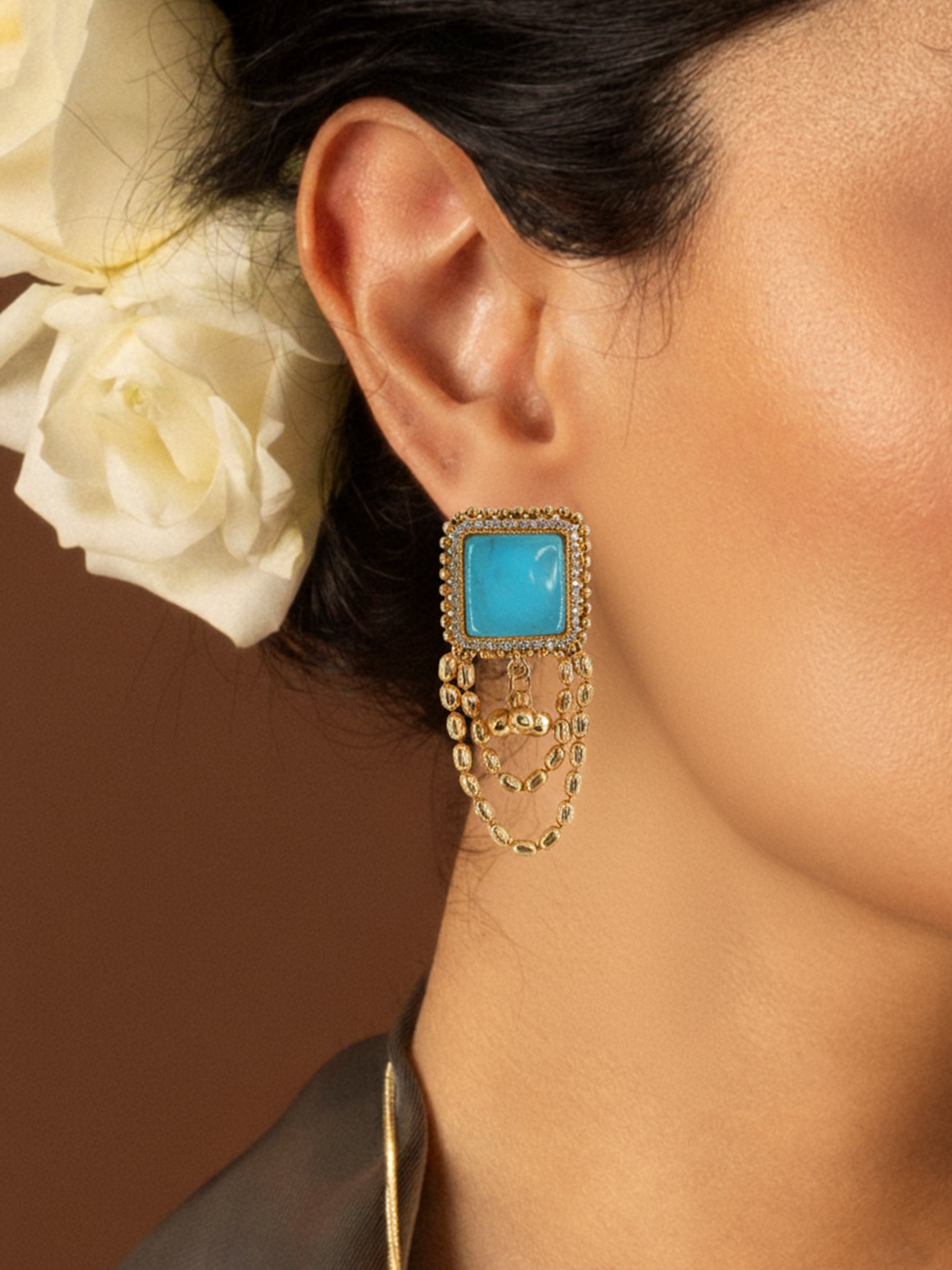 Gau Turquoise Studs Earrings