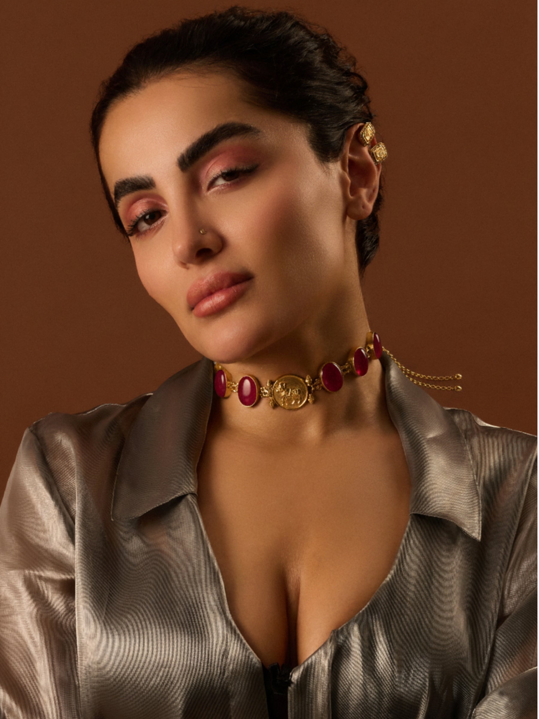 Gau Coin Pendant - Maroon