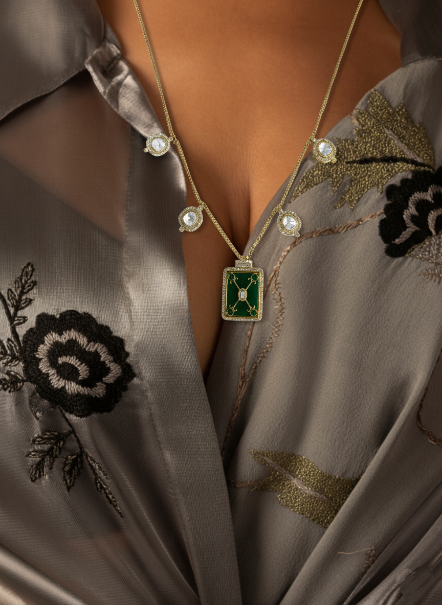 Kundan Verde Pendant Chain