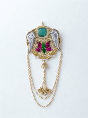 Twin Parrot Lotus Crest Hair Pin