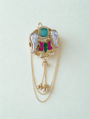 Twin Parrot Lotus Crest Hair Pin
