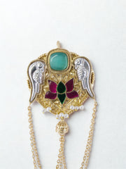 Twin Parrot Lotus Crest Hair Pin